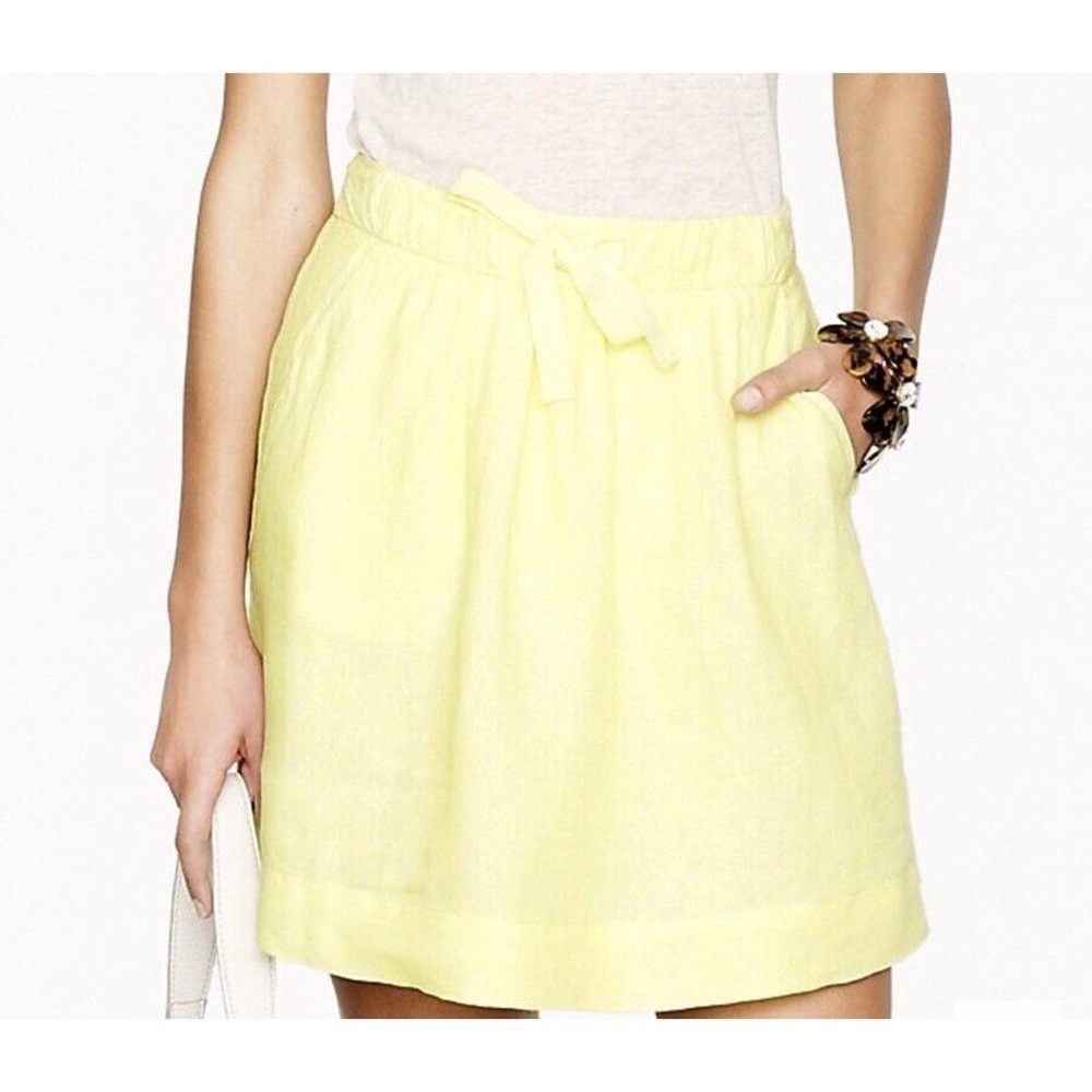 J Crew | Women Boardwalk Linen Skirt Size 4 Green A-line Silhouette Lined Mini